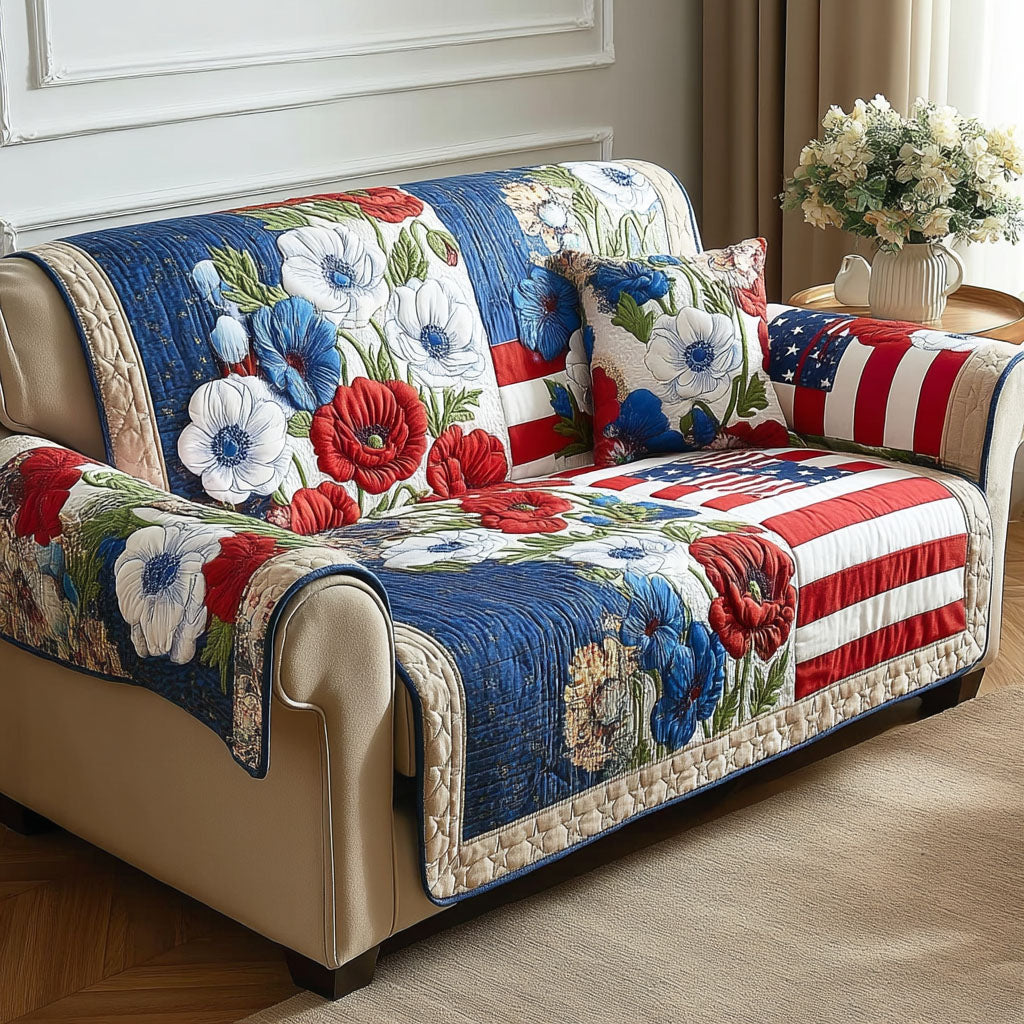 Liberty Bloom Quilted Sofa Cover Best Sofa Cushion Covers Independence Day Gift