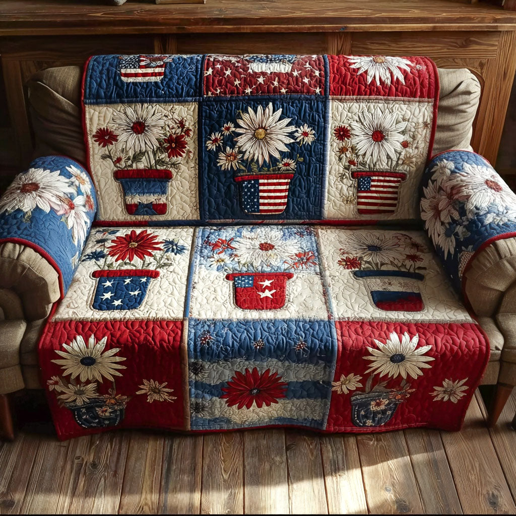 Liberty Bloom Quilted Sofa Cover Pretty Sofa Covers Patriotic Presents