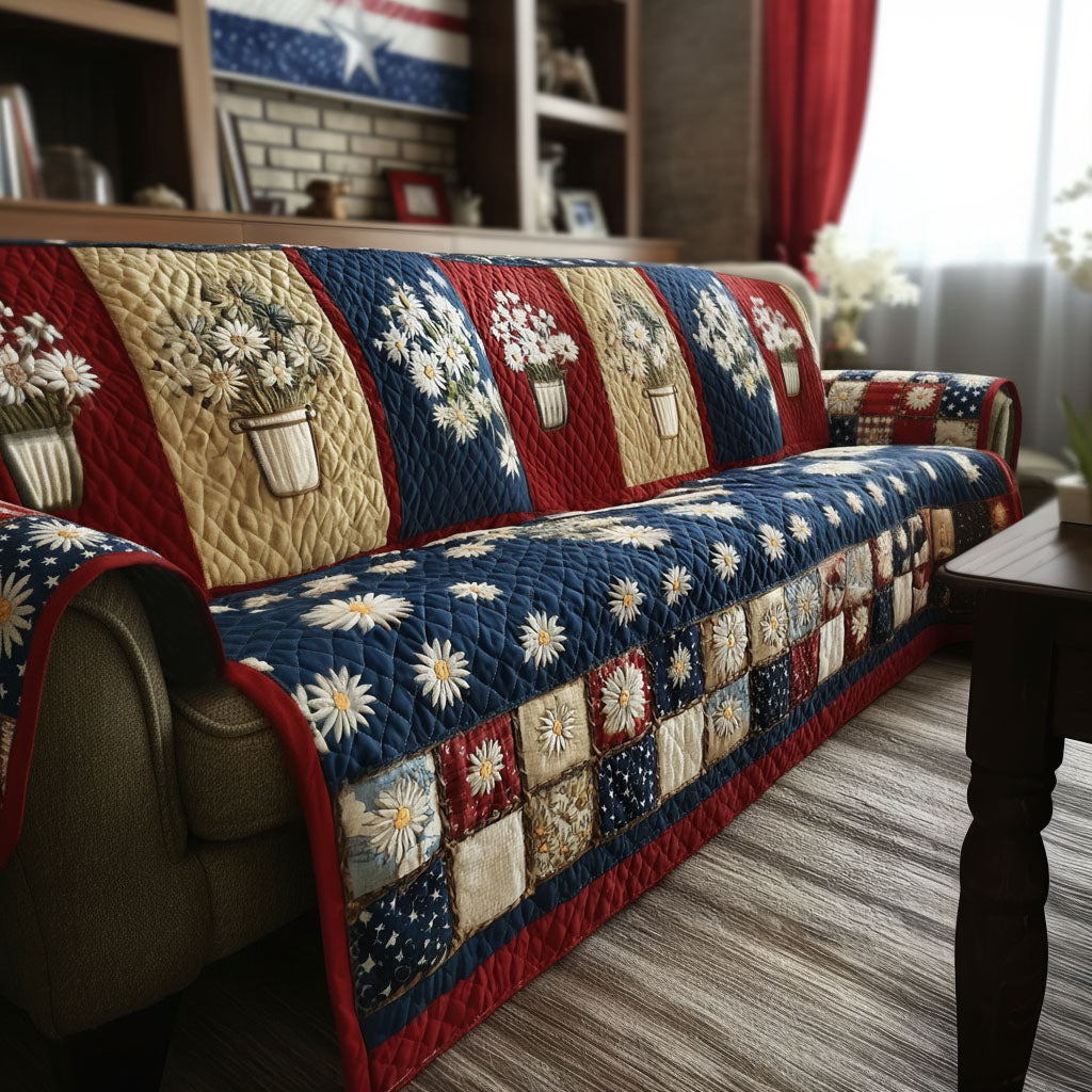 Liberty Petalwork Quilted Sofa Cover The Best Sofa Covers Patriotic Mothers Day Gifts