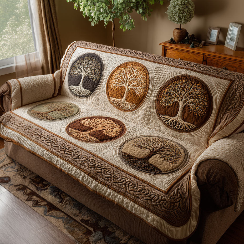 Life Circle Quilted Sofa Cover Couch Cover Tree Of Life Gifts For Parents