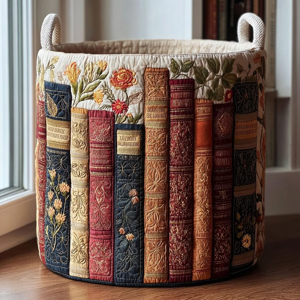 Literary Bloom Quilted Laundry Basket Best Laundry Hamper Awesome Gifts For Book Lovers