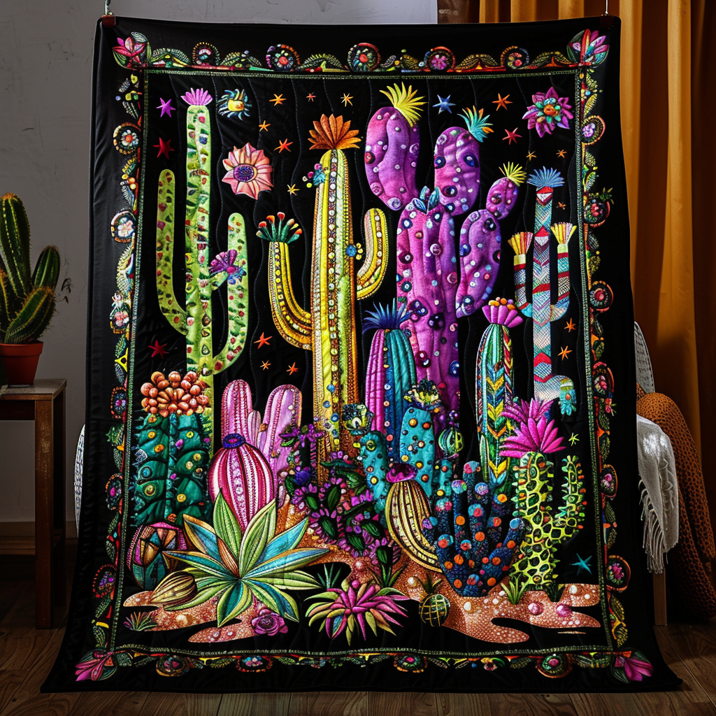 Lively Cactus Garden Quilted Blanket Best Bedding Comforter Sets Meaningful Mother's Day Gifts