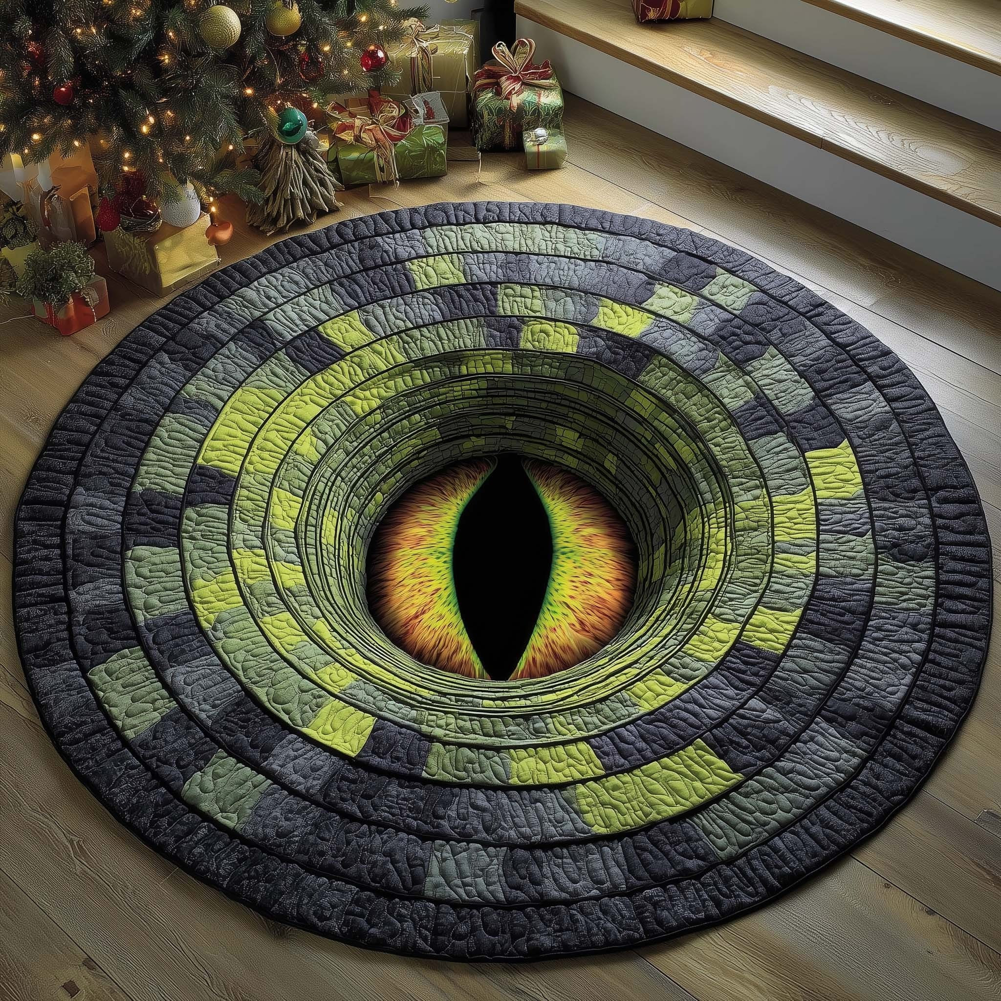 Lizard Eye Quilted Round Mat Living Room Decorations Christmas Gifts Ideas