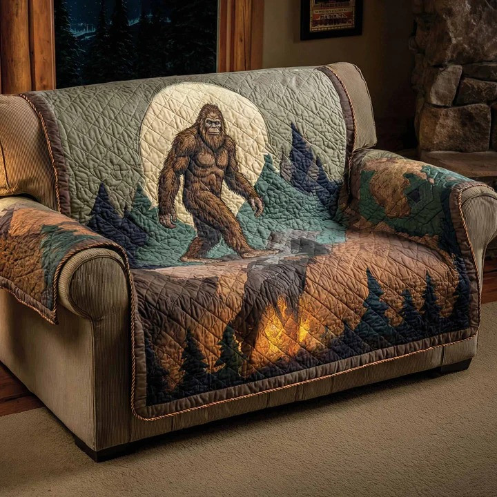 Lone Guardian Quilted Sofa Cover Wildlife Nature Furniture Protector Best Gift For Nature Lovers