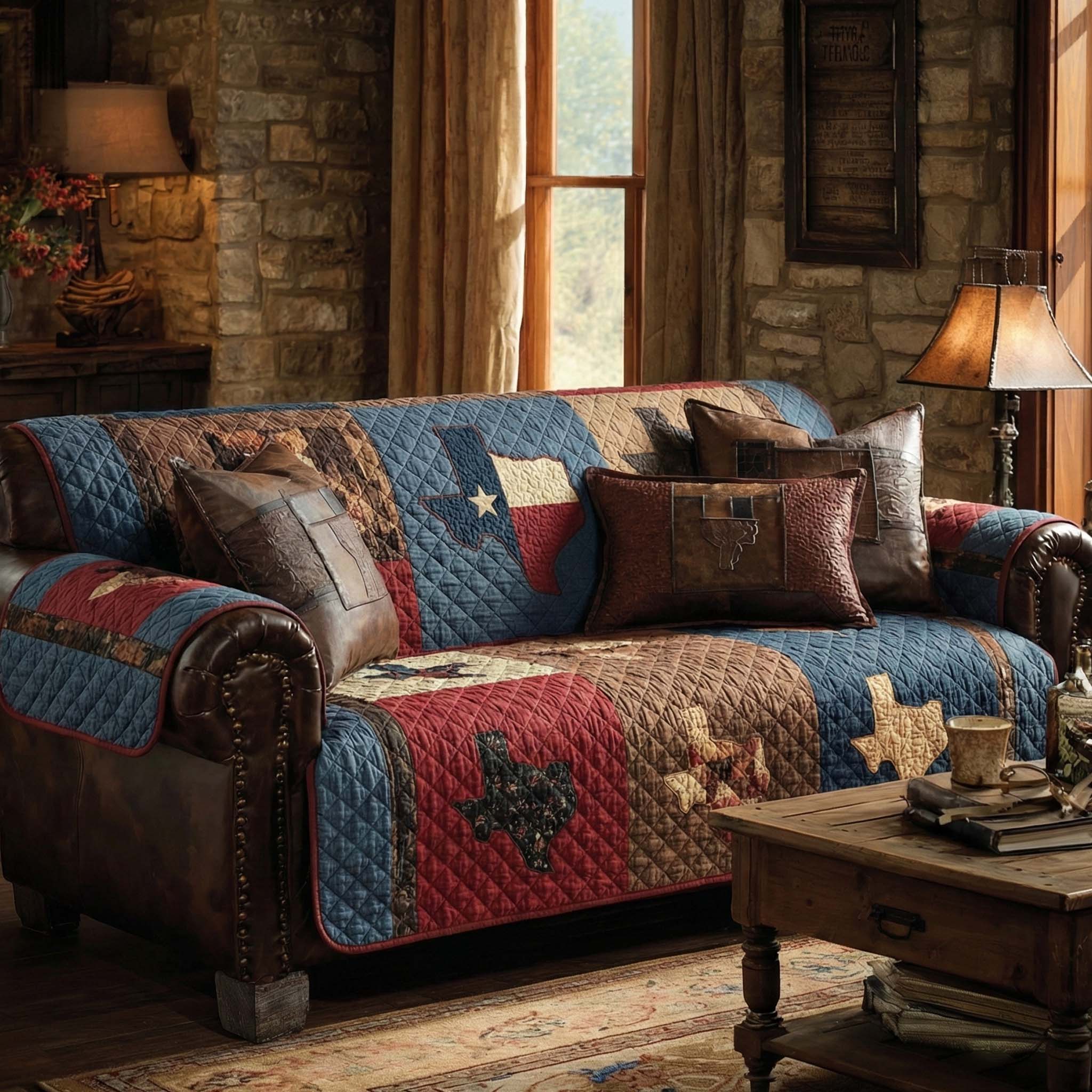Lone Star Quilted Sofa Cover Sofa Protector Texas Gifts For Women