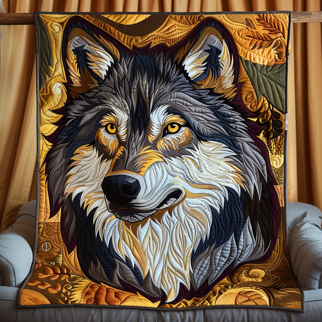 Lone Wolf Elegance Quilted Blanket Best Bed Sheet Set Wolf Presents For Men