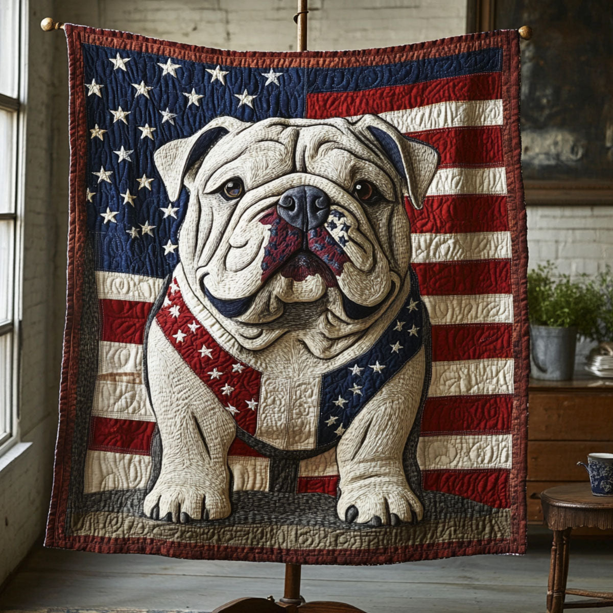 Loyal Bulldog Quilted Blanket Best Bedspread Set French Bulldog Gifts For Her
