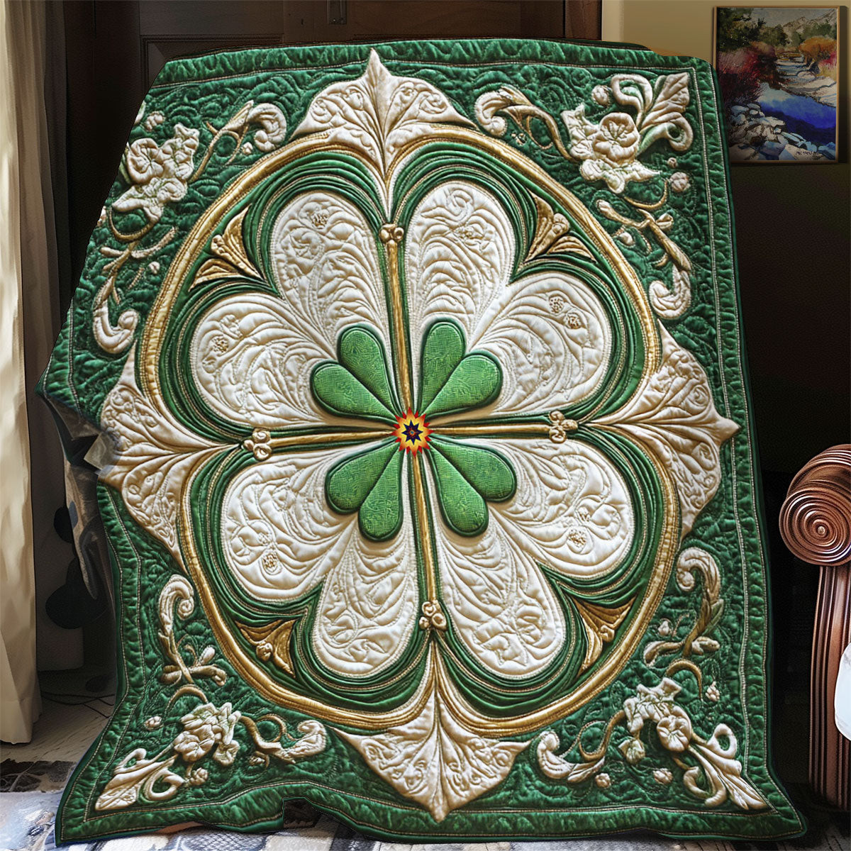 Lucky Clover Quilt Blanket Best Couch Throw Blanket St Patrick's Day Art Ideas