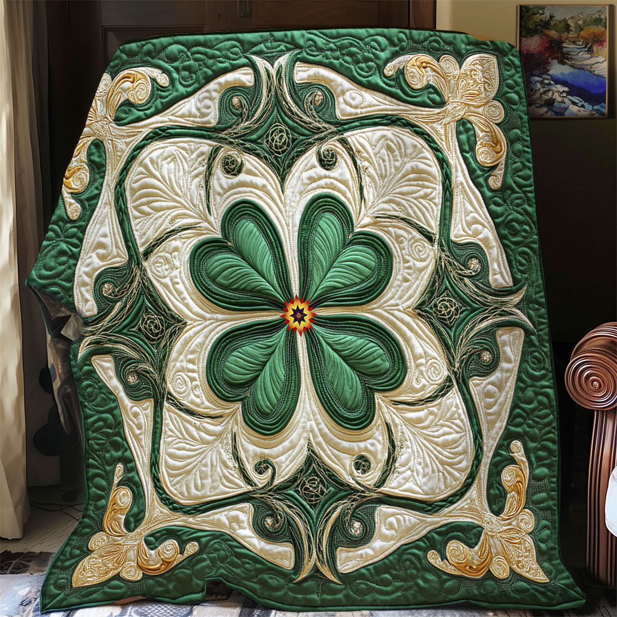 Lucky Clover Quilt Blanket Cute Soft Blanket Cute St Patrick's Day Gifts