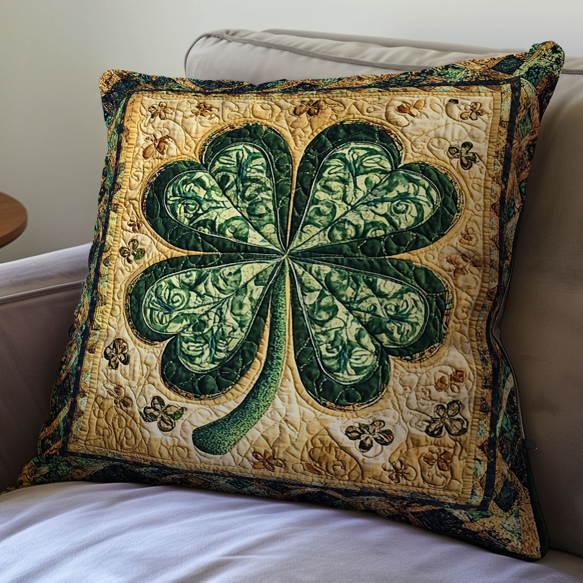 Lucky Clover Quilt Pillow Case Couch Pillow Covers Ideas For St Patrick'S Day Gifts Decorations