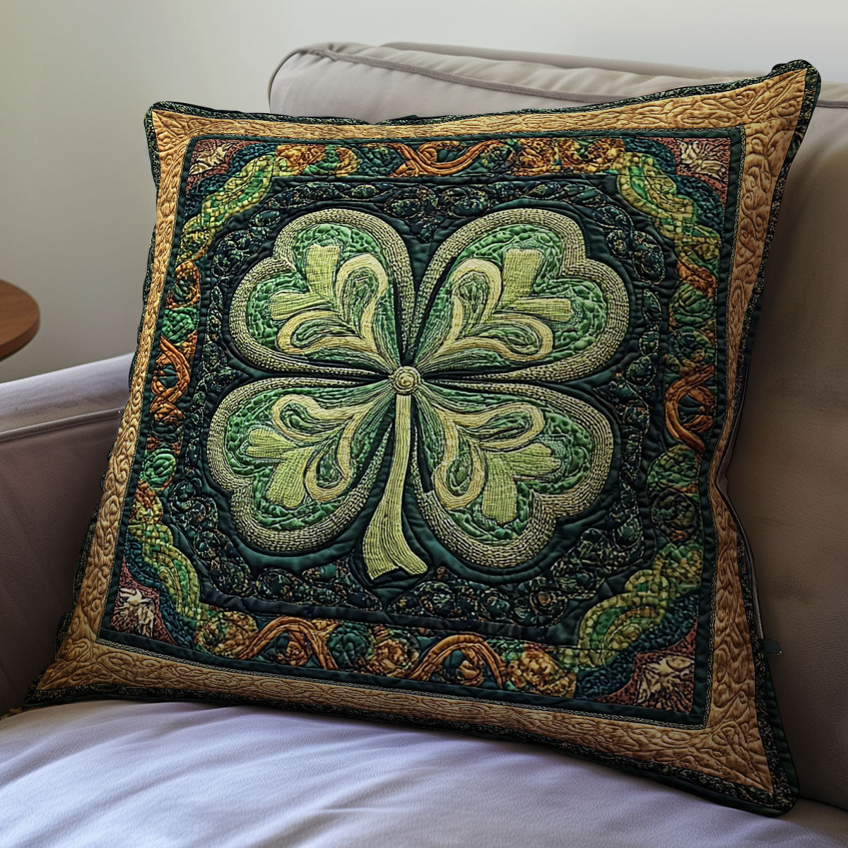 Lucky Clover Quilt Pillow Case Couch Pillow Covers Saint Patrick'S Day Gift Ideas