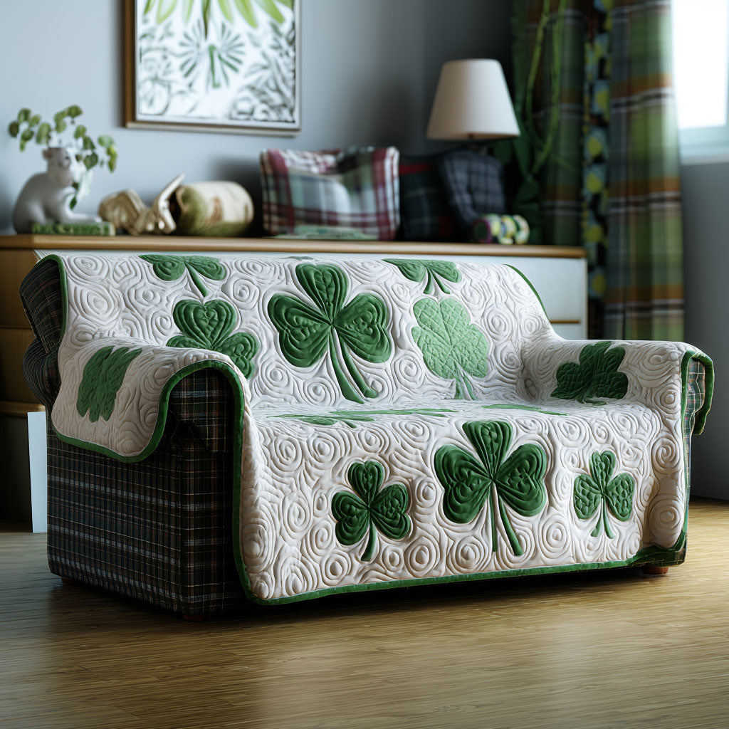Lucky Home Quilted Sofa Cover Couch Cover Sofa Gifts For St Patricks Day Birthday
