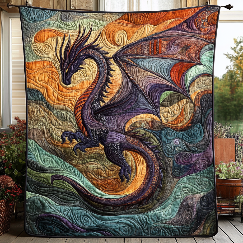Lunar Serpent Quilted Blanket Great Sheet Sets Dragon Gifts For Him
