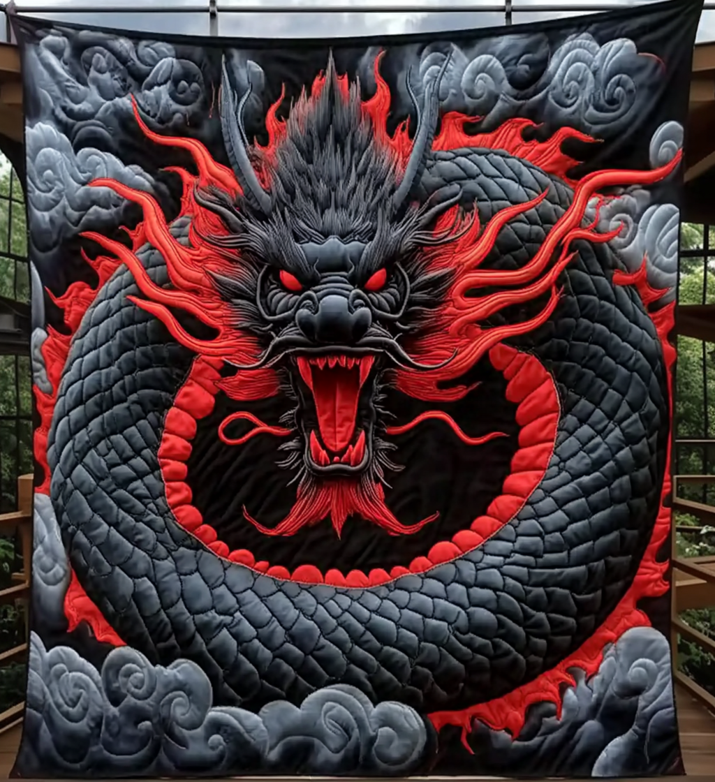 Lunar Wrath Quilted Blanket Bed Decor Ideas Awesome Dragon Lover Gift Ideas