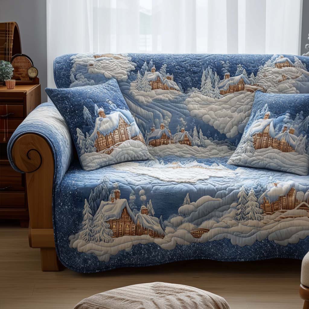 Magic Night Quilted Sofa Cover Christmas Living Decor Good Gifts For Mom