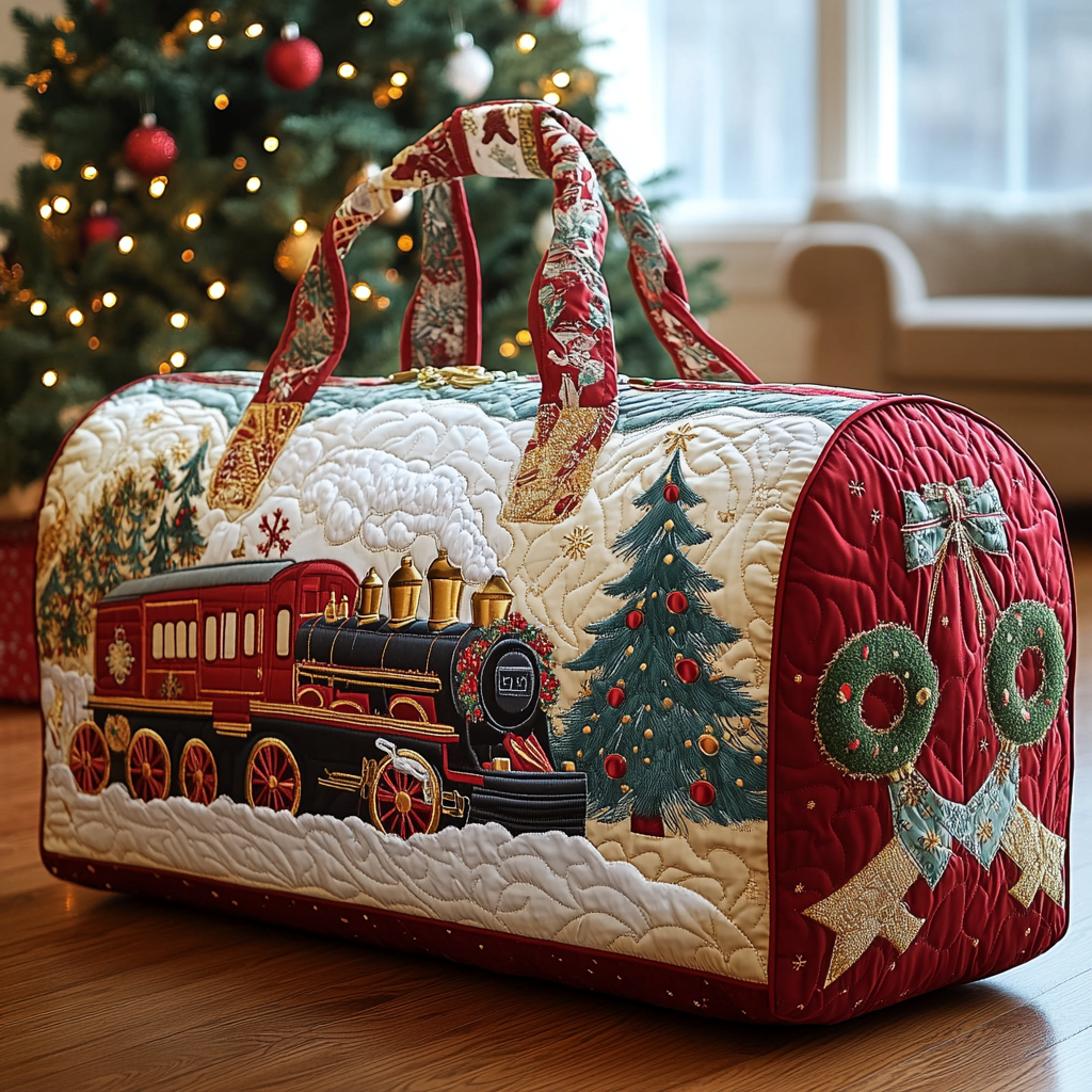 Magic Train Quilted Duffle Bag Best Duffel Bag For Women Christmas Gifts For Women