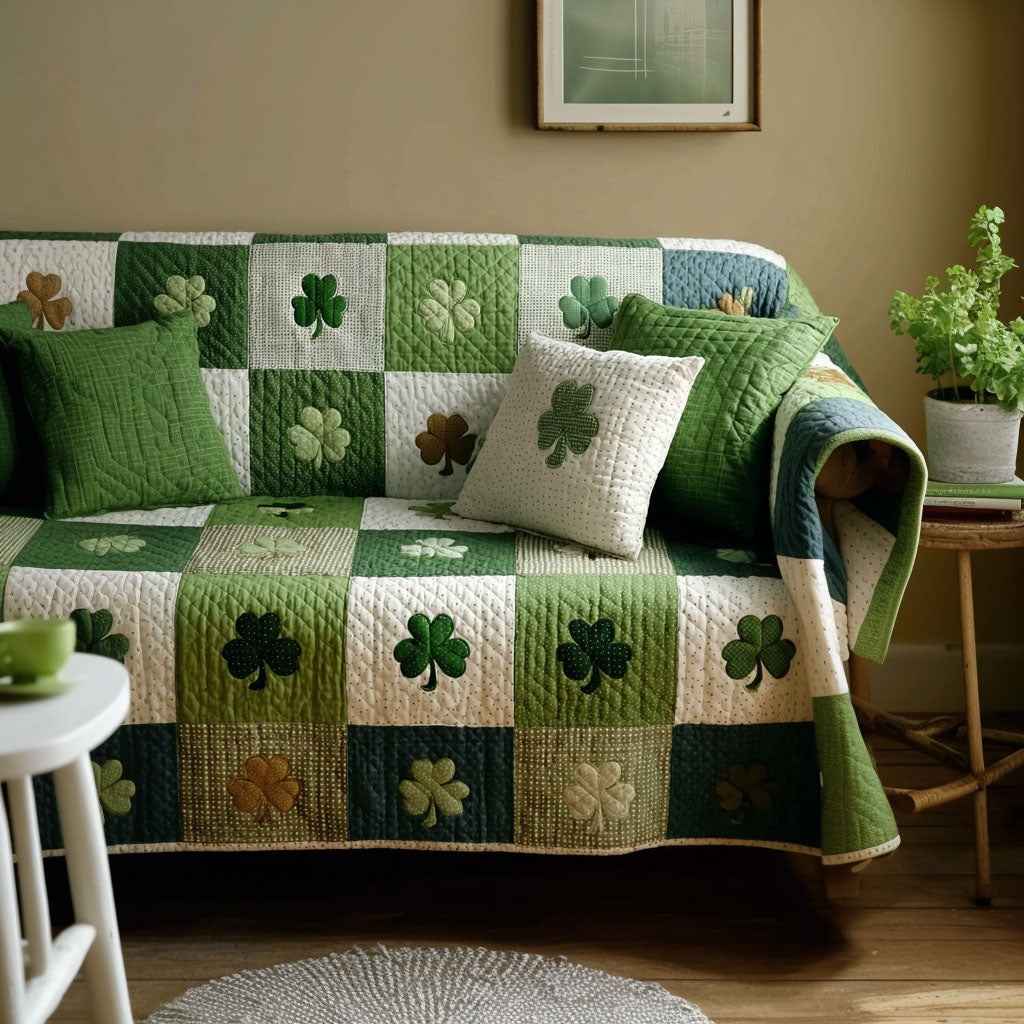 March Magic Quilted Sofa Cover Sofa Furniture Slip Covers St Patricks Day Gift Ideas