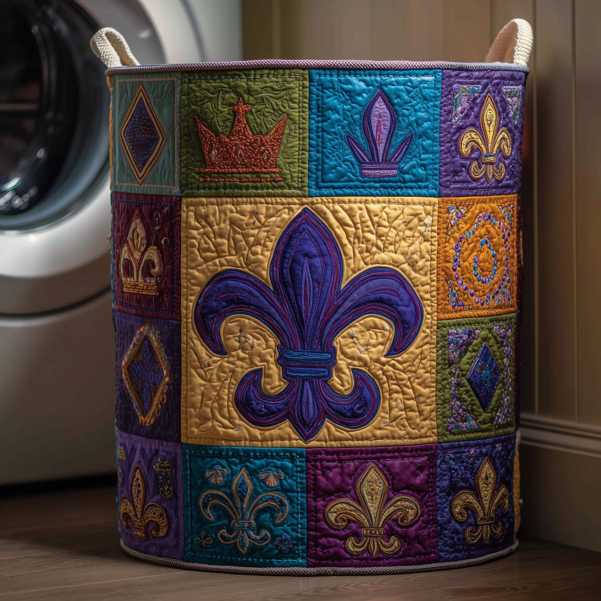 Mardi Gras Fleur De Lis Quilted Laundry Basket Best Laundry Basket Mardi Gras Gifts Ideas