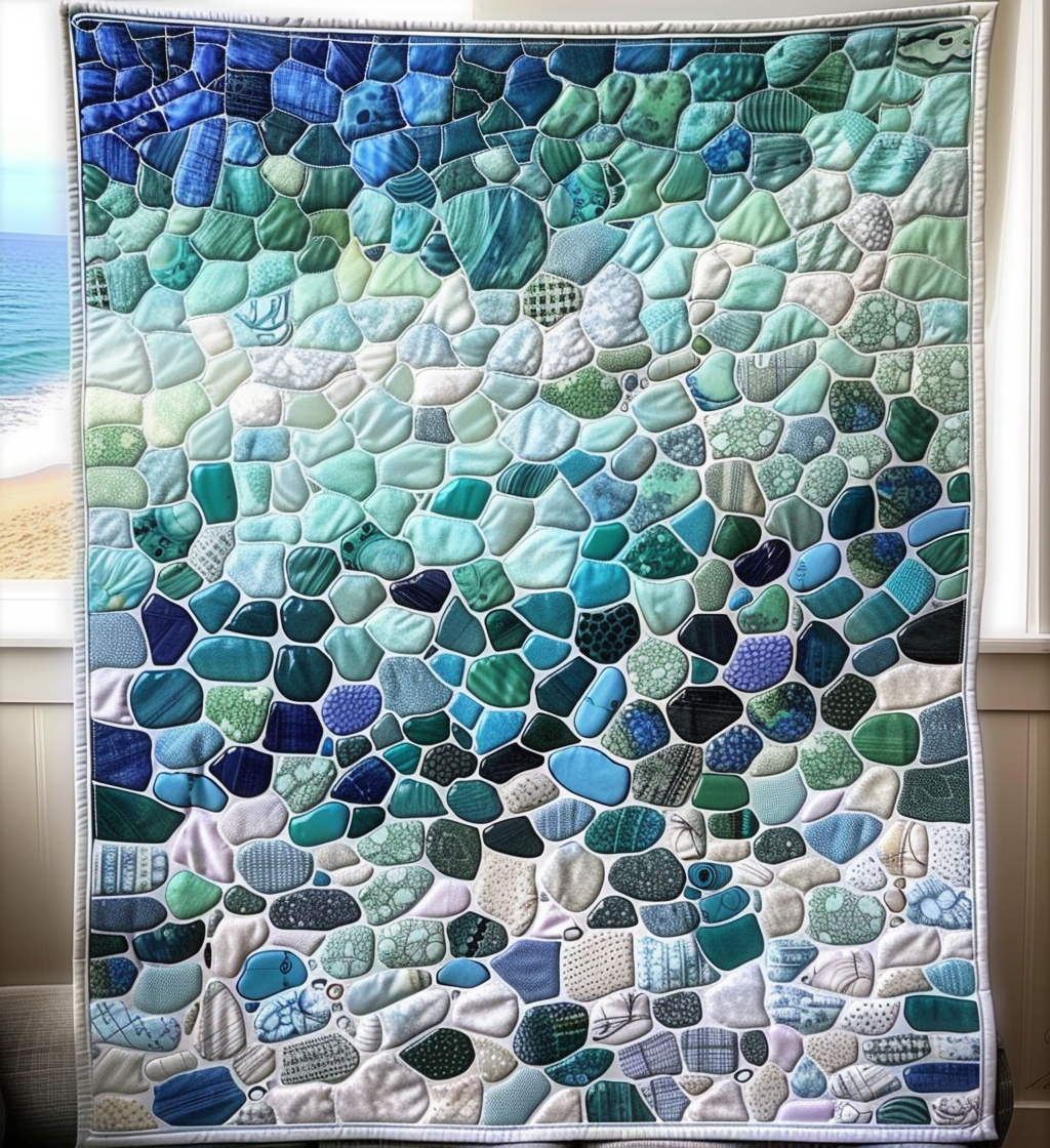 Marine Mosaic Quilted Blanket Cover Bed Set Birthday Gifts For Mom From Daughter