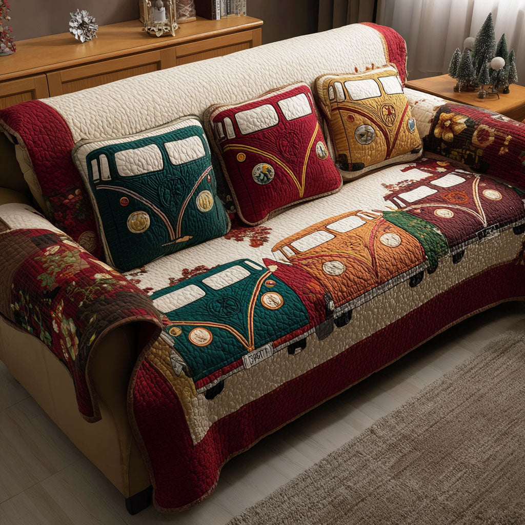Meadow Harmony Quilted Sofa Cover Holiday Couch Covers Hippie Present Ideas