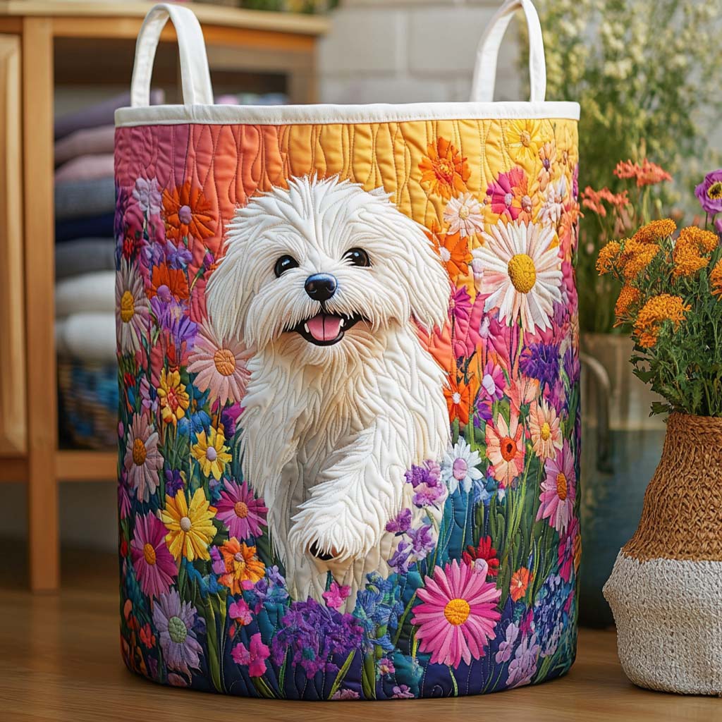 Meadow Joy Quilted Laundry Basket Charming Quilted Laundry Basket Gift for Cozy Homes