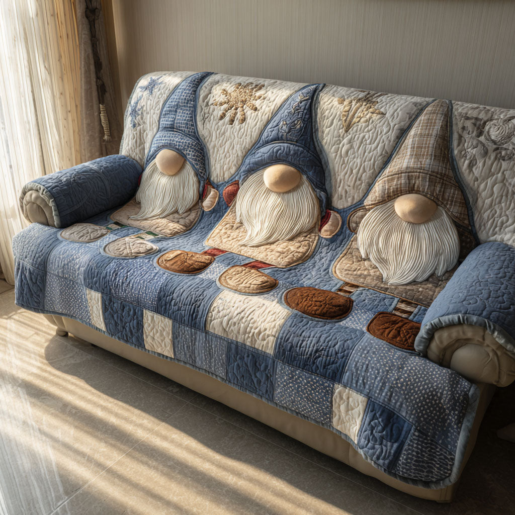 Merry Beard Trio Quilted Sofa Cover Sofa Couch Slipcover Unique Christmas Gifts