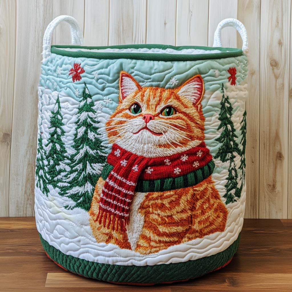 Merry Catnip Quilted Laundry Basket Beautiful Quilted Laundry Organizer Gift for Couples