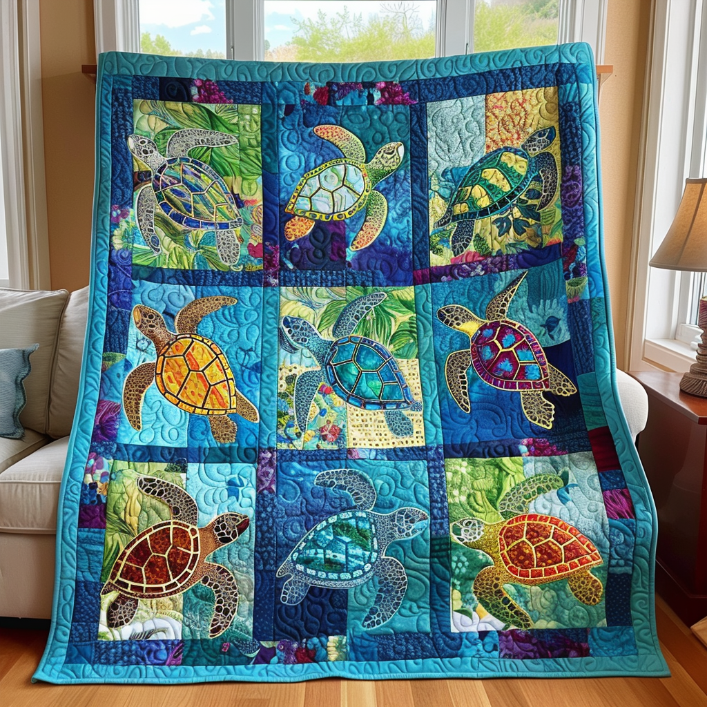 Mesmerizing Turtles Quilted Blanket Best Comforter Sets Sea Turtle Gift Shop