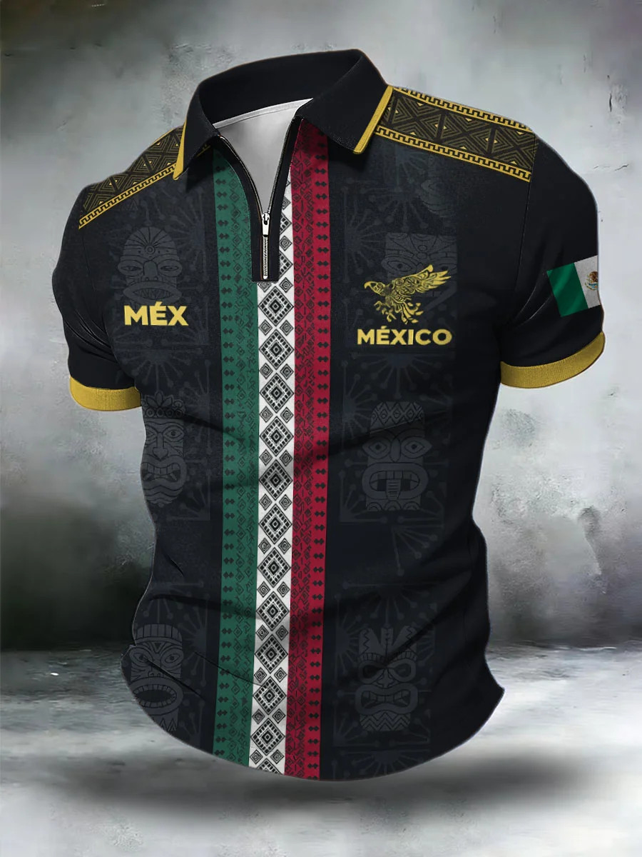 Mexico FIFA WorldCup 2026 Zip Polo Shirt Soccer Fan Gear Best Gift For Mexico Supporters