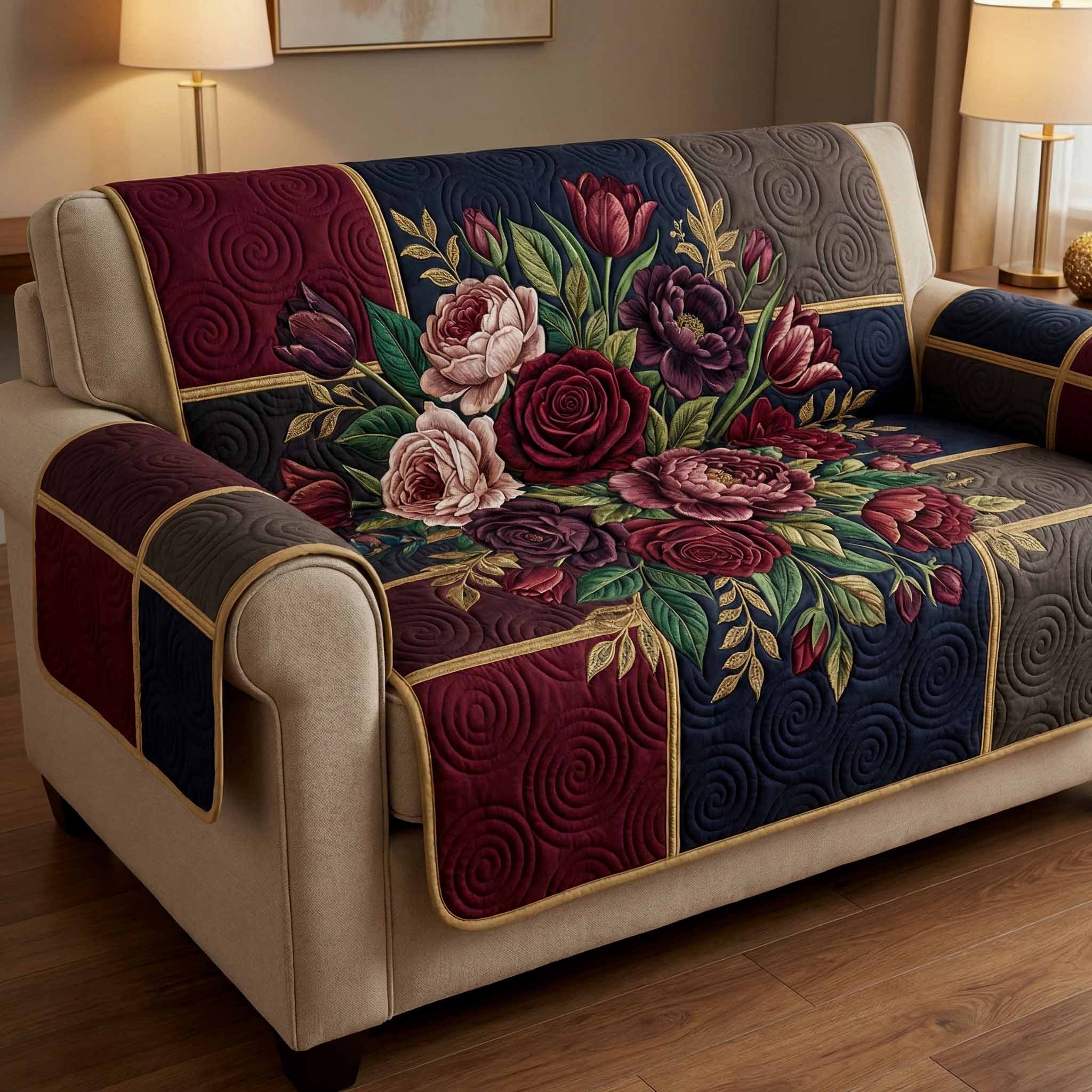 Midnight Blooms Quilted Sofa Cover The Best Couch Covers Sentimental Gifts For Mom