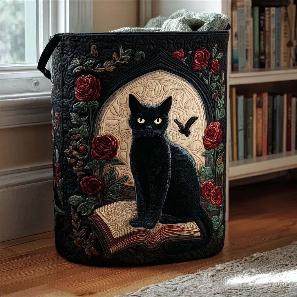 Midnight Familiar Quilted Laundry Basket Modern Quilted Laundry Basket for Minimalist Decor