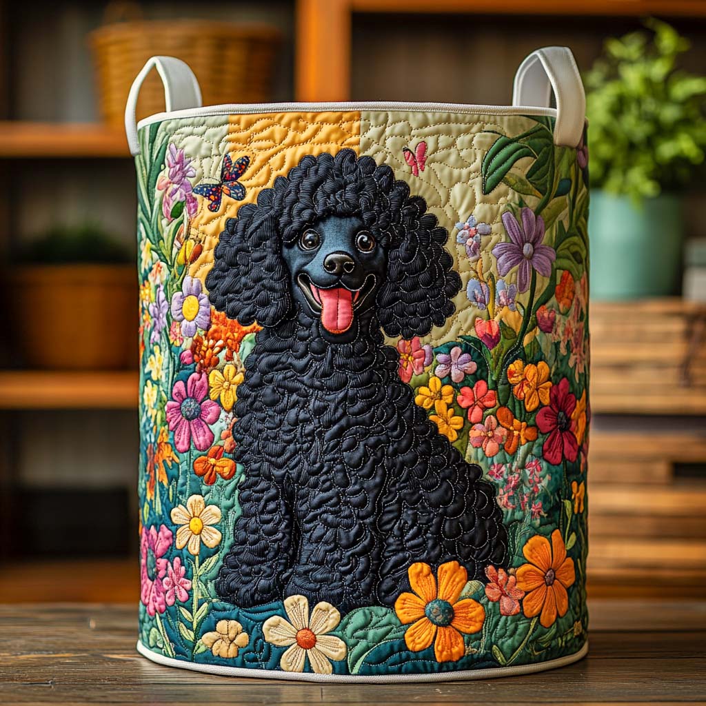 Midnight Garden Smile Quilted Laundry Basket Soft Quilted Laundry Basket for Daily Home Use