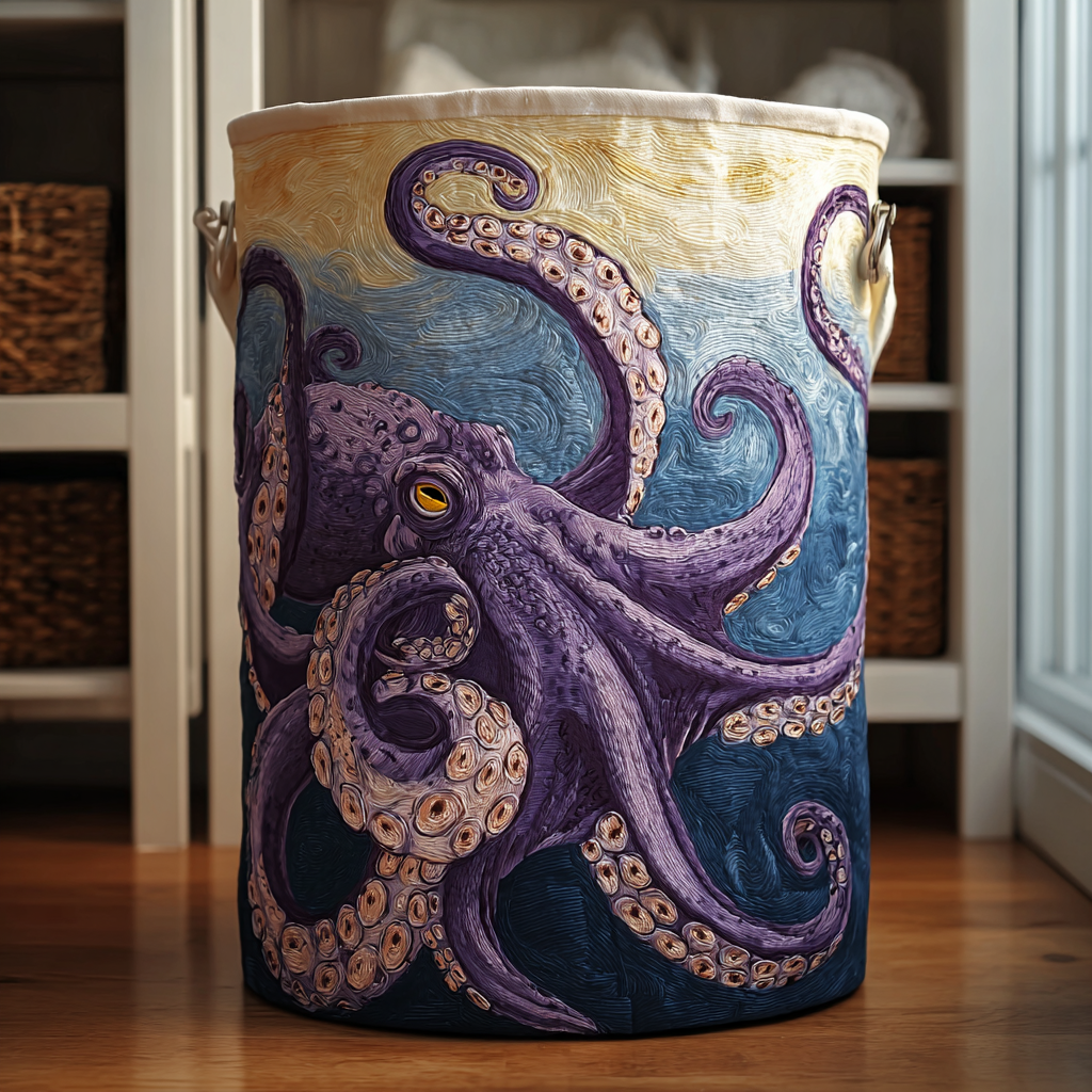 Mighty Octopus Quilted Laundry Basket Spacious Quilted Laundry Organizer for Everyday Living