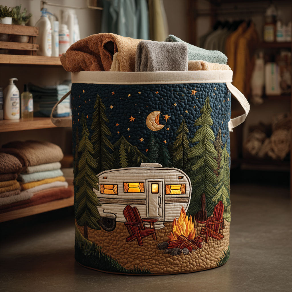 Moon Camp Quilted Laundry Basket Charming Quilted Laundry Basket Gift for Cozy Homes