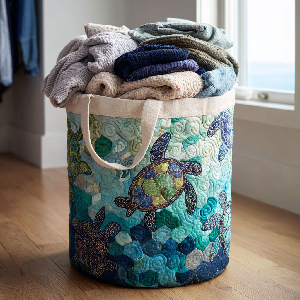 Moon Tide Quilted Laundry Basket Elegant Home Gift Idea with Quilted Laundry Hamper