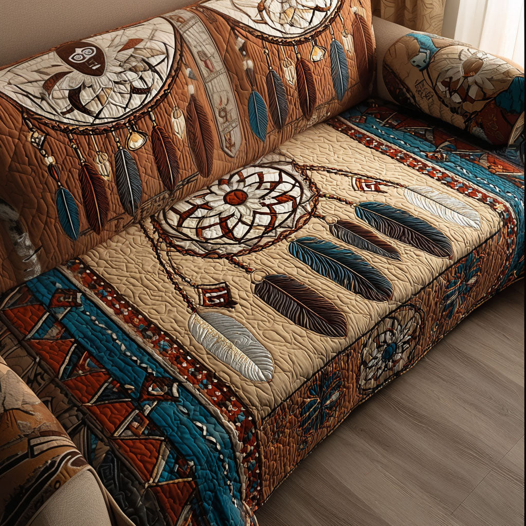 Moonlit Catcher Quilted Sofa Cover Furniture Protectors For Sofas Native American Themed Gifts