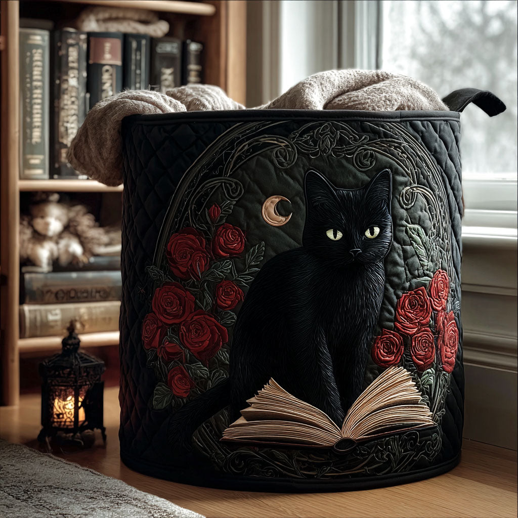 Moonlit Guardian Quilted Laundry Basket Perfect Quilted Laundry Organizer Gift for the Holidays