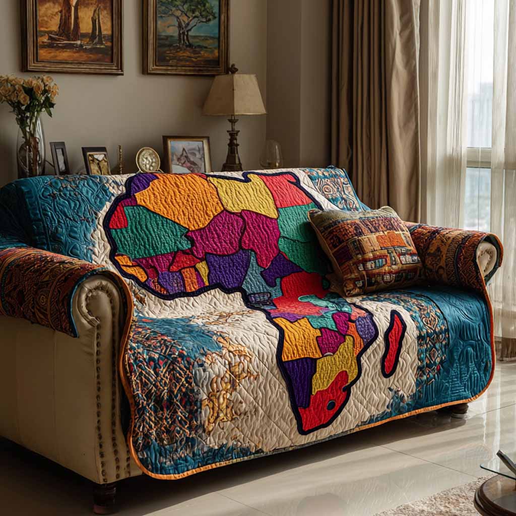 Motherland Mosaic Quilted Sofa Cover Couch And Sofa Covers Black History Month Gifts