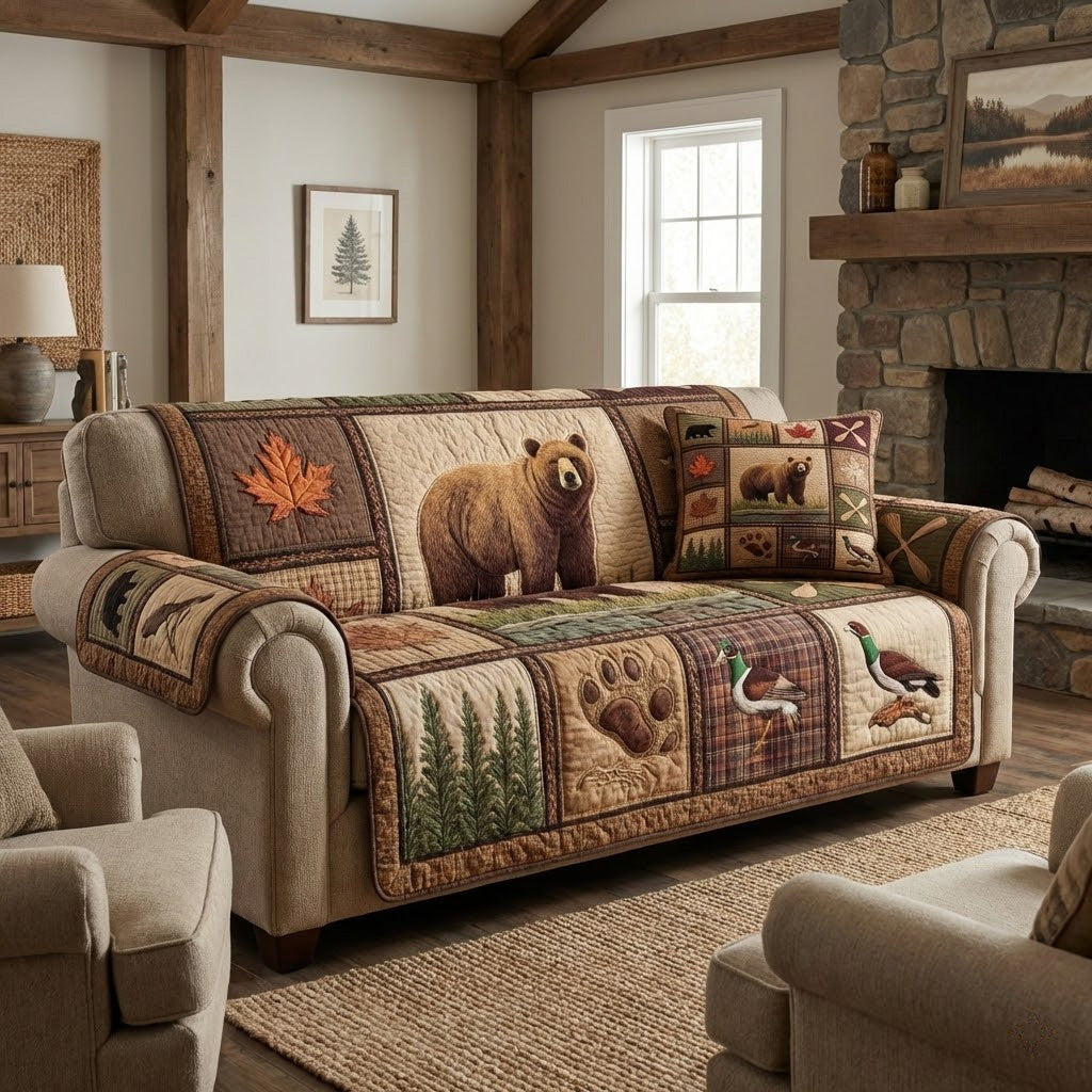 Mountain Grove Quilted Sofa Cover Nice Couch Covers Cute Bear Themed Gifts