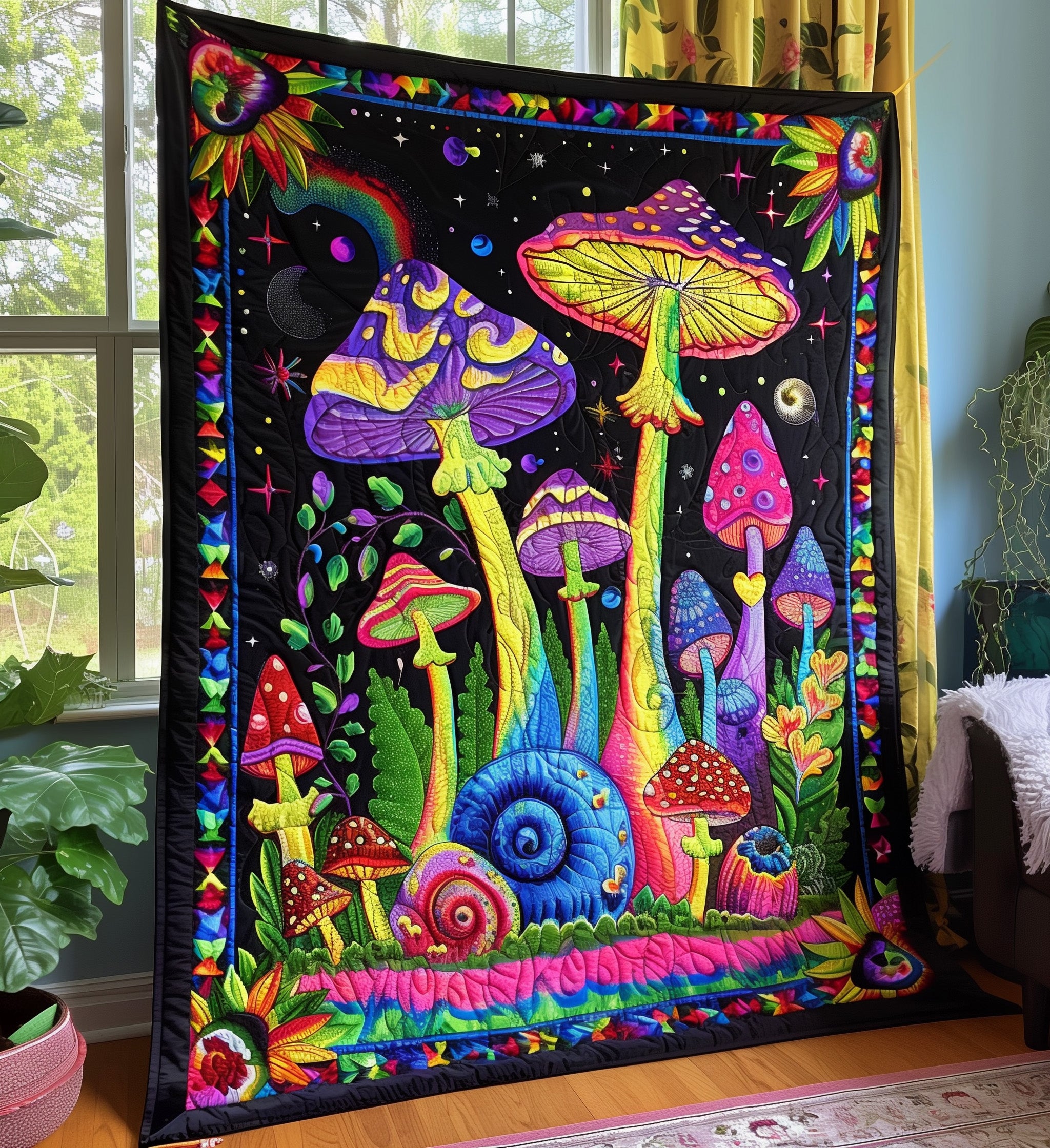 Mushroom Medley Quilted Blanket Bedding Ideas Mother's Day Delivery Gifts