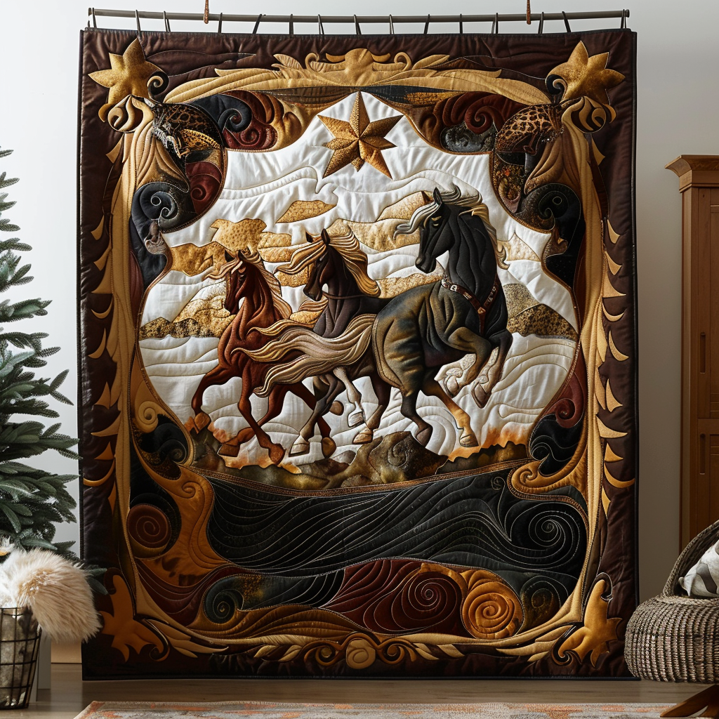 Mustang Majesty Quilted Blanket Cozy Bedroom Ideas Best Father's Day Gifts For Grandpa