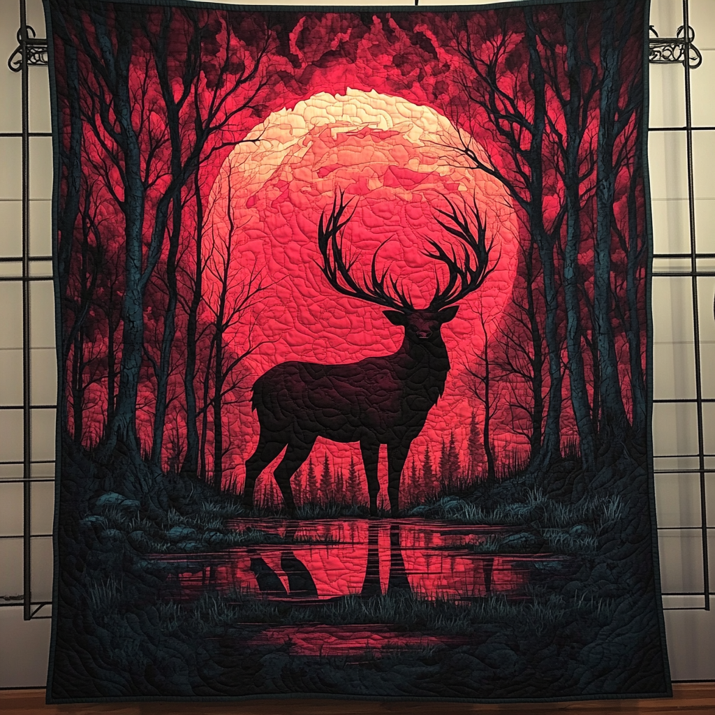 Mystic Deer Quilted Blanket Best King Sheet Set Great Gifts For Deer Hunters
