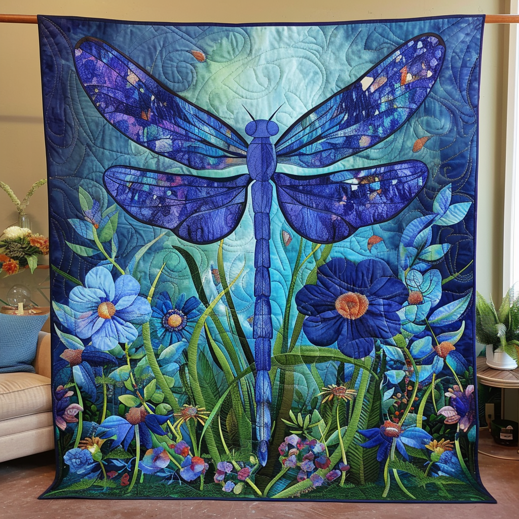 Mystic Dragonfly Quilted Blanket Comforter And Sheet Sets Dragonfly Themed Gifts