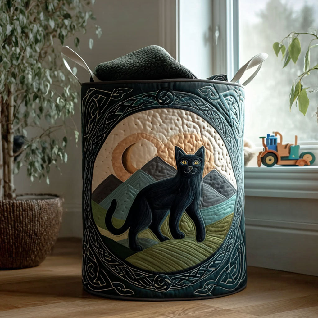 Mystic Moon Paws Quilted Laundry Basket Premium Quilted Laundry Bin Gift for Every Household