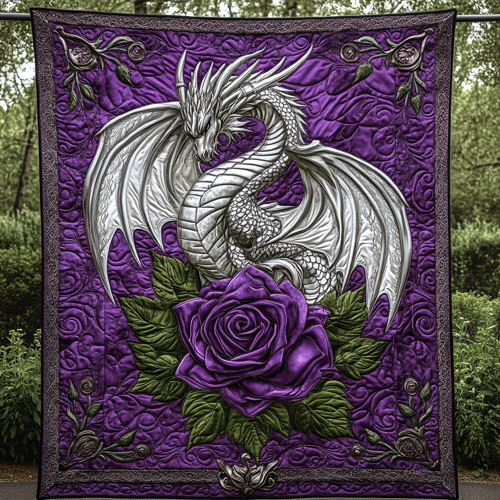 Mystic Scales Quilted Blanket Unique Bed Sheet Set Dragon Themed Gifts