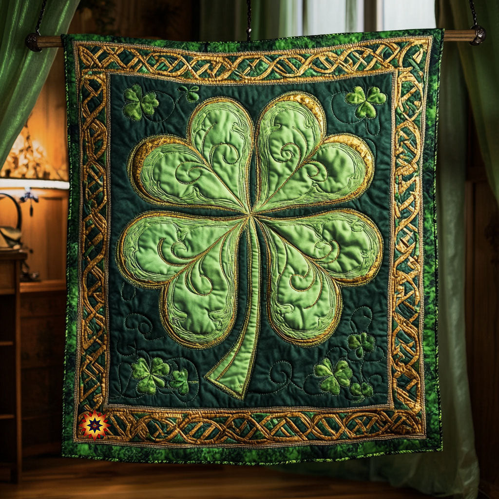 Mystical Clover Quilt Blanket Cute Soft Blanket Unique St Patrick's Day Gifts