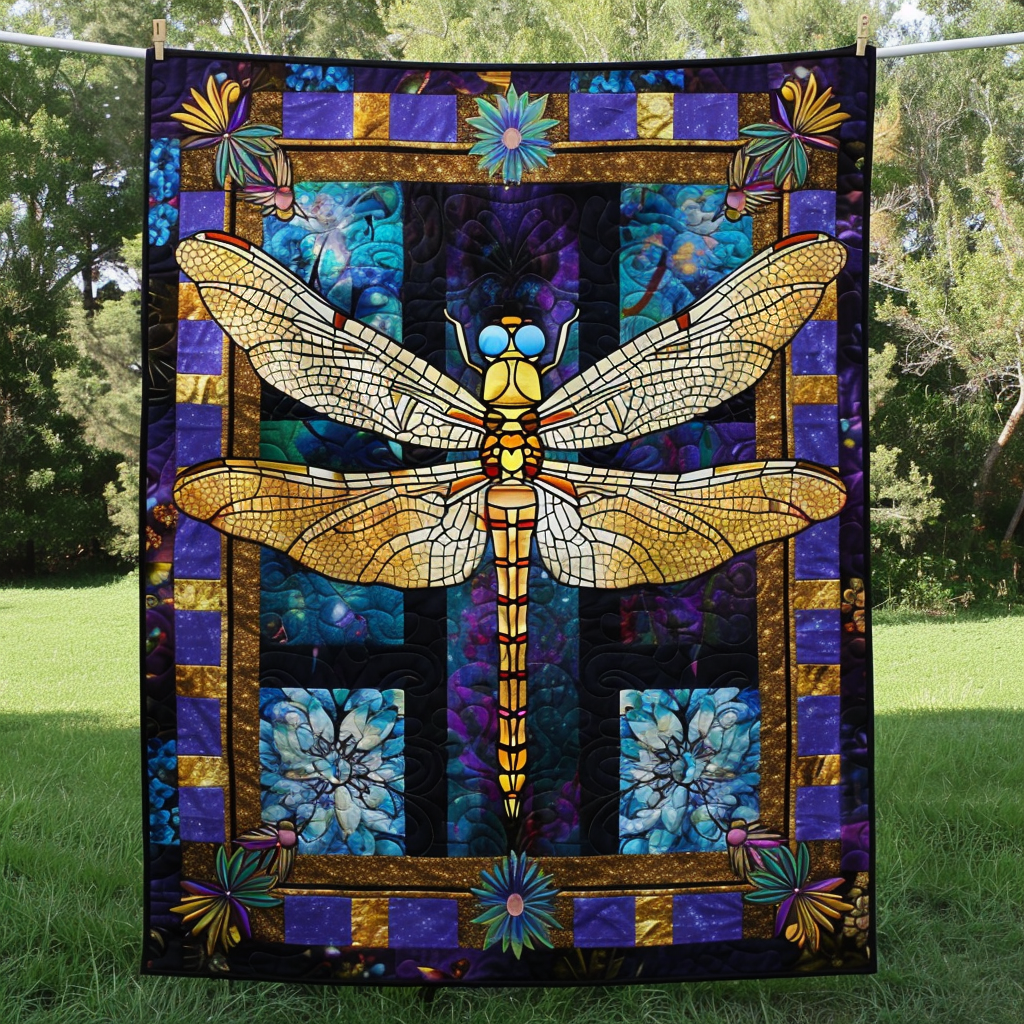 Mystical Emerald Whisper Dragonfly Quilted Blanket Best Comforter Sets Unique Dragonfly Gifts