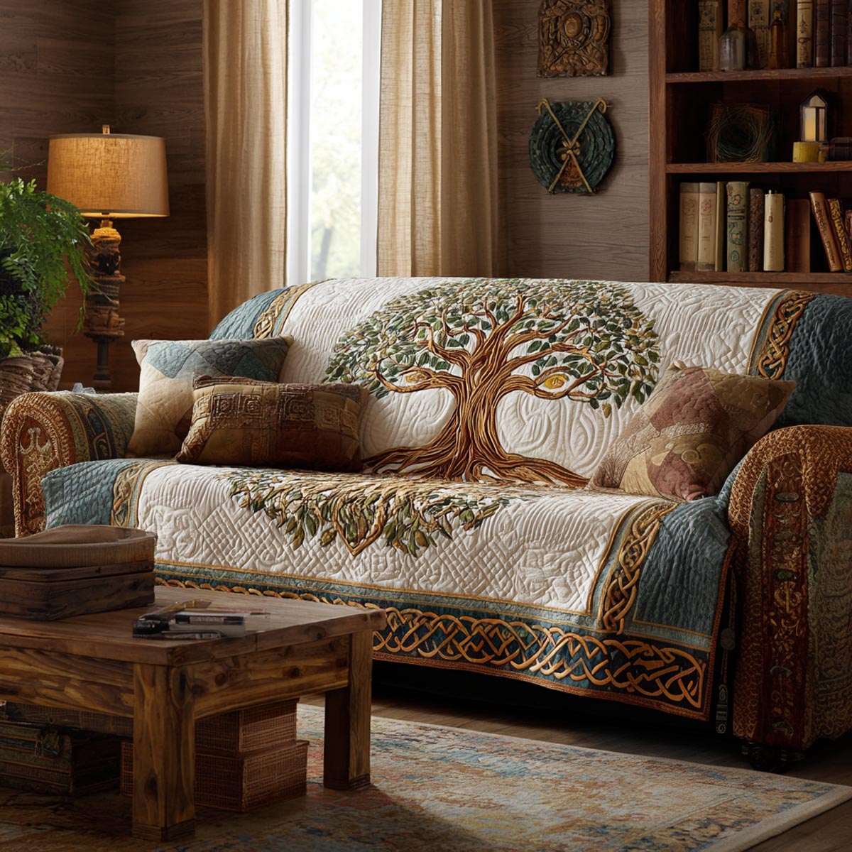 Nature Balance Quilted Sofa Cover Covers For Sofas Tree Of Life Themed Gifts