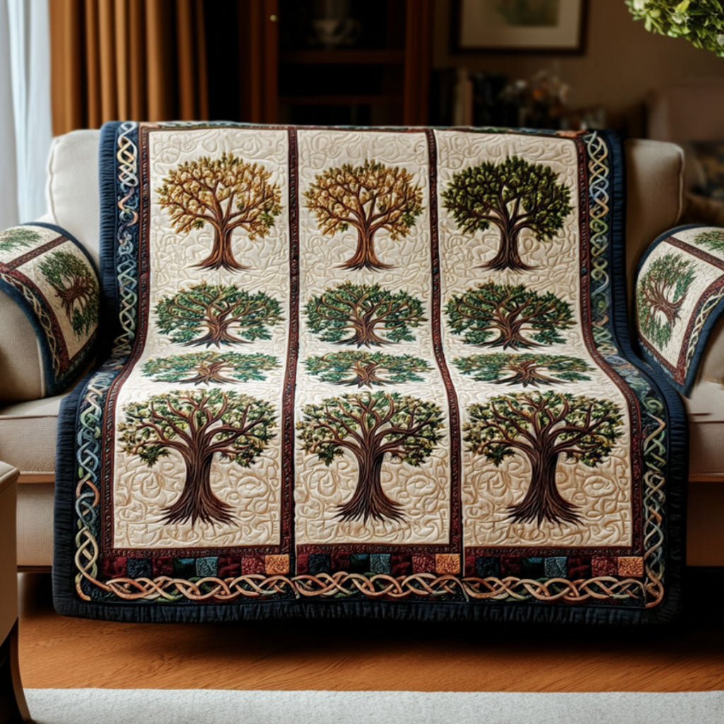 Nature Balance Quilted Sofa Cover Furniture Slipcovers For Sofas Tree Of Life Gifts Mother'S Day