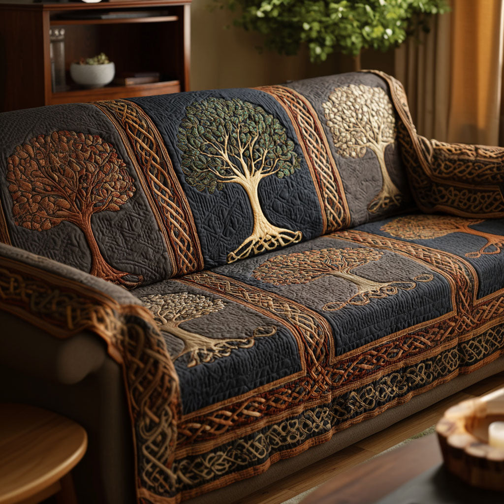 Nature Roots Quilted Sofa Cover Seat Covers For Couches Tree Of Life Gifts For Her